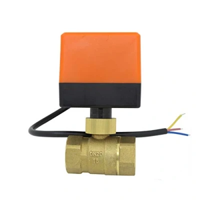 Image de vanne 2 voies motorisee spherique electrique 220v electrovanne normalement ouverte 1/2 3/4 1 1/4 pouce (3/4 DN20)