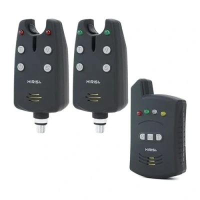 Image de Hirisi Tackle Kit Alarmes de pêche sans Fil 1+2 dans Un étui Protection pour la à Carpe (B1235S)