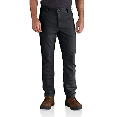 Image de Carhartt Rugged Flex Straight Fit Canvas 5 Pocket Tapered Work Pant Pantalon Utilitaire de Travail, Noir, 34W x 32L Homme