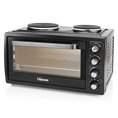 Image de Tristar Four à convection avec 2 plaques chauffantes, Capacité : 38 L, 3100 W, Plaque de cuisson et gril, 90 230 ⁰C, adapté pour le camping, OV 1442