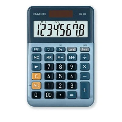 Image de Casio MS 80E Calculatrice de bureau bleu Ecran: 8 solaire (L x l) 101 mm 149