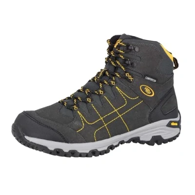 Image de Brütting Mount Shasta High, Chaussure de course tout terrain Mixte, Anthracite/Jaune, 39 EU