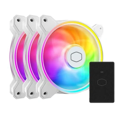 Image de Cooler Master SickleFlow 120 ARGB 3 en 1 White Edition Ventilateurs de Boîtier PC Contrôleur inclus, Compatible Carte Mère RGB Adressable, Pales Translucides, 62 CFM, 2,5 mmH2O, 8 à 27 dBA