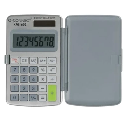 Image de Q Connect KF01602 Calculatrice de poche 8 chiffres Grand écran 99 x 58 6 mm