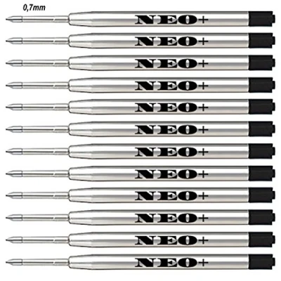 Image de Lot de 12 recharges pour Stylo à bille Parker G2 Noir 0,7 mm