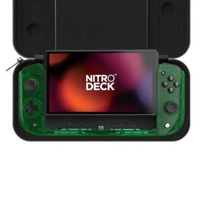 Image de CRKD Nitro Deck Crystal Collection avec étui de transport portable professionnel dérive zéro bâton pour Nintendo Switch et OLED (vert émeraude)
