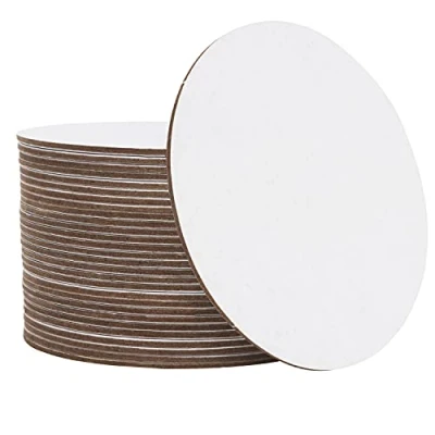 Image de Belle Vous Dessous de Verre en Carton Rond (Lot 100) Diamètre 9 cm Sous Blanc pour Projets Artistiques et Créatifs, Conceptions Design Décorations Intérieures/Murales