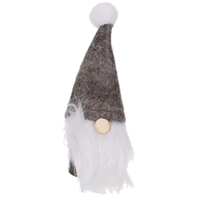 Image de Riffelmacher 74921 Lutin décoratif en Feutrine synthétique Gris 4 x 11,5 cm Figurine décorative, présentoir, Père Noël, Hiver, Automne