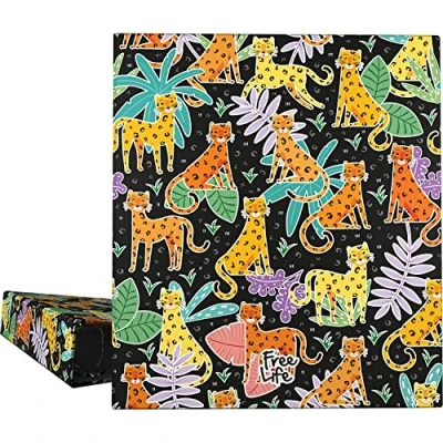 Image de Grafoplás 88172641 Classeur à 4 anneaux, A4, anneaux mixtes 40 mm, Plastifié Soft Anti Empreintes, Collection Free Life, Leopard Multicolore
