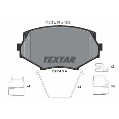 Image de TEXTAR 2335404 Jeu de plaquettes frein avec indicateur d&#039;usure accessoires MAZDA: MX 5 2, I