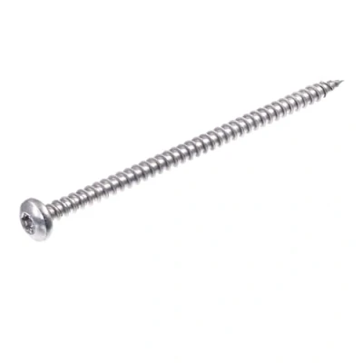 Image de SECCARO Lot de 100 vis à bois tête bombée 5 x mm, en acier inoxydable V2A VA A2, filetage complet, TX/six pans creux