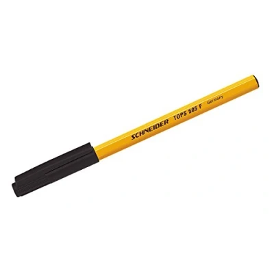 Image de Schneider Tops 505 Instruments d&#039;écriture Capuchon de stylo à bille Modèle F Noir Corps Couleur Jaune