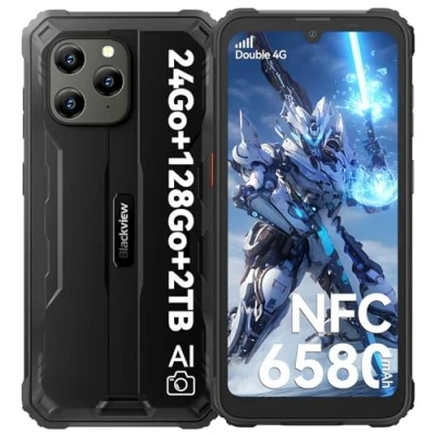 Image de Blackview BV5300Plus Téléphone Portable Incassable, Android 13 Telephone 4G Écran 6.1&quot; HD+, 128Go ROM/SD 2To, 6580mAh, Double SIM, Caméra 13MP Smartphone Incassable NFC/IP69K/Face ID/GPS/OTG