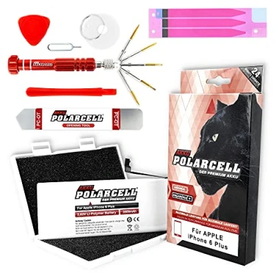 Image de PolarCell Batterie Compatible avec Apple iPhone 6 Plus 6+ kit d&#039;outils de Rechange 3500mAh 20% capacité en Que la d&#039;origine cellules qualité A+ sélectionnées