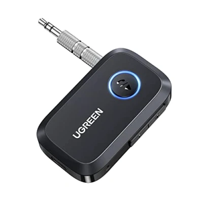 Image de UGREEN Récepteur Bluetooth 5.4 Jack Adaptateur AUX Voiture avec Micro Intégré Appels Mains Libres, Enceinte Casque Filaire, Câble 3.5mm Inclus (Noir)
