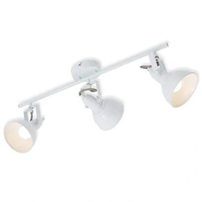 Image de Briloner Leuchten 2049 036 Plafonnier avec 3 Spots rotatifs et pivotants en métal Design rétro, 40 W, Blanc