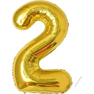 Image de Ballon d&#039;anniversaire numéro 2 ans d&#039;or géant en 40&quot; 101cm Décoration .S&#039;envole avec de l&#039;hélium