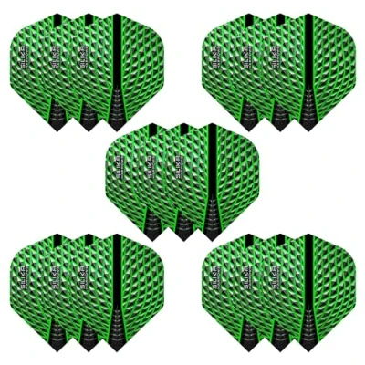 Image de Harrows SILIKA No2 Lot de 5 ailettes fléchettes extra résistantes forme standard (15 ailettes) (vert)