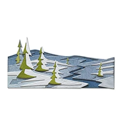 Image de Sizzix 664971 Matrice de decoupe Thinlits Snowscape Colorize par Tim Holtz, Lot 6 Scrapbooking, Multicolor, Taille unique
