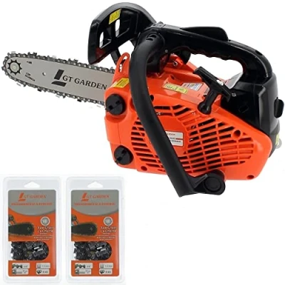 Image de Tronçonneuse élagueuse thermique 25 cm3, 1.2 CV, guide 26 cm, 2 chaînes