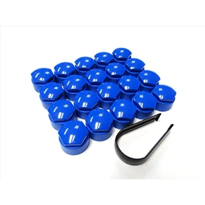 Image de Partsdealers® Cache écrous Ronds Fait pour Audi A1 A3 A4 A5 A6 A7 A8 TT Q3 Q5 Q7 17 mm (Bleu)