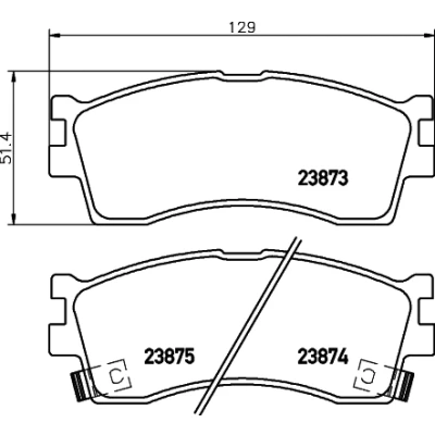 Image de HELLA 8DB 355 010 251 Jeu de plaquettes frein avec indicateur d&#039;usure KIA: Rio I Break, Shuma 3/5 portes