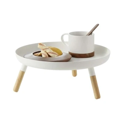 Image de YAMAZAKI Plain Table à Plateau, Acier allié Bois, Blanc, Taille Unique