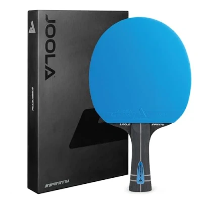 Image de JOOLA Infinity Raquette de Tennis Table Professionnelle, approuvée par l’ITTF, en Carbone, pour Joueurs avancés, avec Fibre Verre High Tech, Lame Batte à 7 Couches