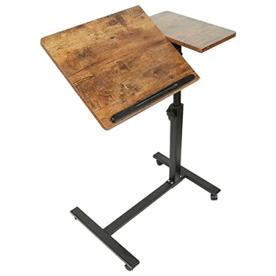 Image de OHMG Table pour Ordinateur Portable,Table Canapé Lit,Réglable en Hauteur D&#039;appoint Légère,Table Bout de Canapé,Table Mobile Légère,avec 4 roulettes,Moderne Basse