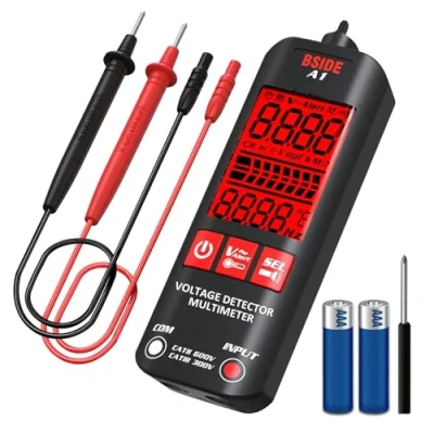 Image de BSIDE Multimètre numérique intelligente Testeur Électrique Professionnel 2000 compts de tension Résistance Fréquence Continuité V Alert Fil sous avec Lampe poche