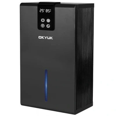 Image de Déshumidificateur électrique 2700 ml Avec arrêt automatique Lumière LED 7 couleurs Idéal pour camping car, salle de bain, chambre à coucher, cave (noir)