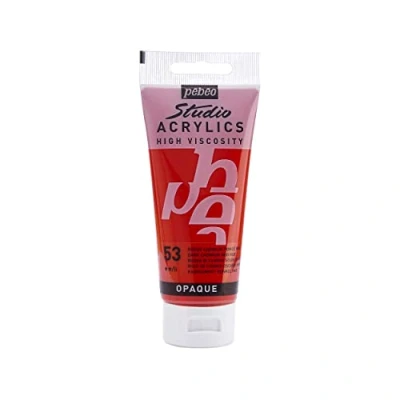 Image de Pébéo 837053 Studio Acrylique Tube Rouge Cadmium Foncé Imitation 100 ml