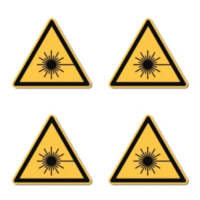 Image de Avertissement de rayon laser : W004 DIN EN ISO 7010 / ASR A1.3 Autocollants Ø 7,5 cm