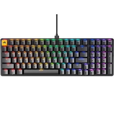 Image de Glorious Gaming GMMK 2 Full Size (96%) Clavier de jeu mécanique, cadre aluminium, personnalisable, capuchons touches doubleshot, switches Fox, RGB, Disposition QWERTY américaine Noir
