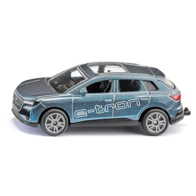 Image de siku 1567, Audi Q4 e tron, Jouet automobile, Métal/plastique, Bleu, Attelage de remorque, Pneus caoutchoutés, Peinture métallisée