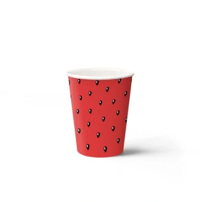 Image de PAW Gobelets en Papier Jetables (250 ml) I 8 Pièces Idéal pour Mariage, Fête d&#039;enfants, Anniversaire, Célébrations Impression sur à Base d&#039;eau Pastèque