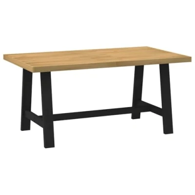Image de vidaXL Table à Manger NOAIN Pieds en Forme de A 160x90x75cm Massif pin
