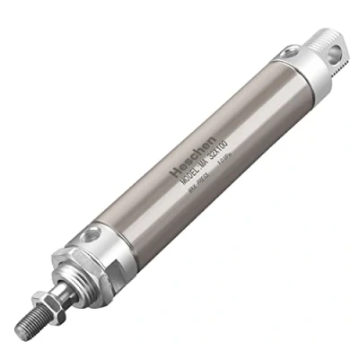 Image de Heschen Mini cylindre pneumatique en acier inoxydable, MA 32 x 100, alésage mm, course 100 tige simple double action