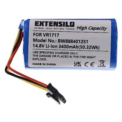 Image de EXTENSILO Batterie Compatible avec Proscenic Cocoa Smart 780T, 790T aspirateur, Robot électroménager (3400mAh, 14,8V, Li ION)