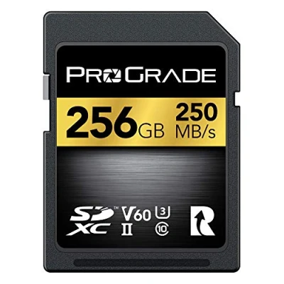 Image de Carte SD UHS II 256Go V60 Vitesse d&#039;écriture jusqu&#039;à 130Mo/s et de Lecture 250Mo/s pour Les Professionnels, cinéastes, photographes conservateurs Contenu par Prograde Digital