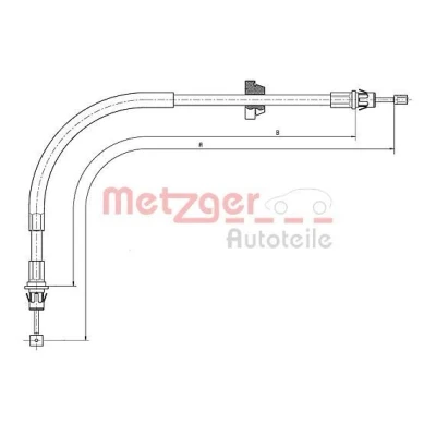 Image de METZGER 11.5571 Câble De Frein avant 1052/632 COFLE FORD: Transit Mk5 Van, Сamion à Plateau/Сhâssis, Minibus