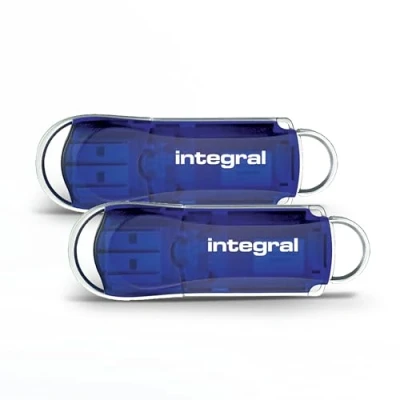 Image de Integral pack 2 Clés USB 128GB Mémoire 2.0 Courier Bleu