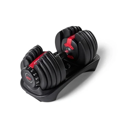 Image de Bowflex haltère compact à charge variable SelectTech 552i (prix pour 1 simple réglable de 2 24 kg)., mixte adulte, Noir/Gris/Rouge, Taille unique