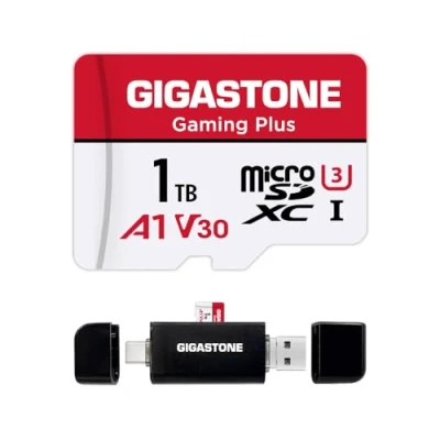 Image de [GIGASTONE] Carte Mémoire MicroSDXC 1To avec USB Type C Lecteur de Carte, Gaming Plus Série, Vitesse jusqu&#039;à 150 Mo/s, pour Switch, Steamdeck, 4K Video A1 V30 U3