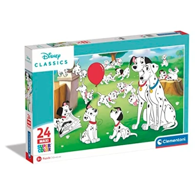 Image de Clementoni Disney Classique Les 101 Dalmatiens Puzzle de 24 Maxi Pièces Jeu Patience et Réflexion Format Paysage Image Net 62 x 42 Cm Pour Enfants À Partir 3 Ans