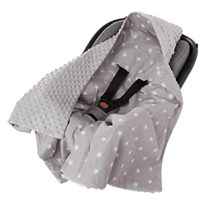 Image de Medi Partners Couverture enveloppante bébé nid d Ange siège Auto 85x85cm Multifonction Poussette Hiver avec Une Capuche Douce et Moelleuse pour landaus (Cerf Minky Gris)