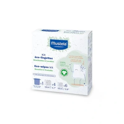 Image de Mustela® Lingettes nettoyantes en coton bio avec filet de lavage