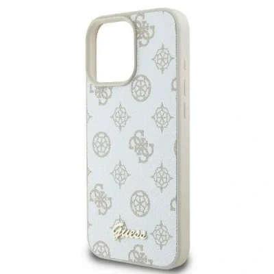 Image de Étui Guess pour iPhone 16 Pro Max 6.9 blanc étui rigide Peony Script Logo MagSafe Neuf