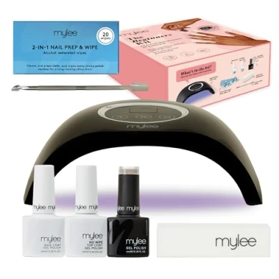 Image de Kit pour débutants de Mylee soin des ongles professionnel une utilisation à domicile Comprend lampe LED, un vernis en gel, base coat, top coat et accessoires
