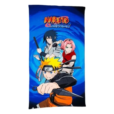 Image de Theonoi serviette de sauna, plage, bain, 70 x 140 cm, cadeau pour garçon en microfibre (Naruto)